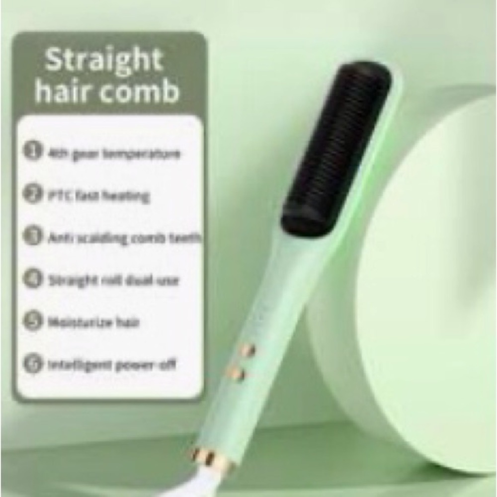 Mint Green Hair Straightening Comb